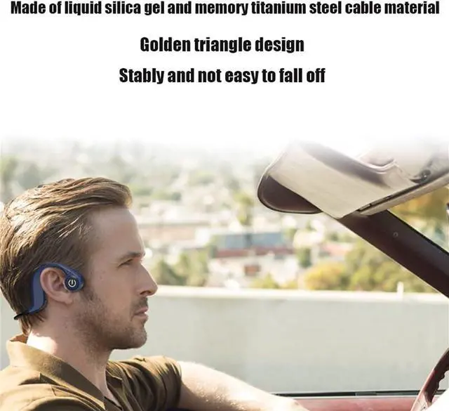 Alt view image 3 of 7 - IKXO Waterproof Bone Conduction Headphones Bluetooth Wireless Earbuds Open Ear Auriculares Running Head Phones Sweatproof Sports Headset Lightweight for Bicycling, Hiking with Mic Built-in 8G Memory