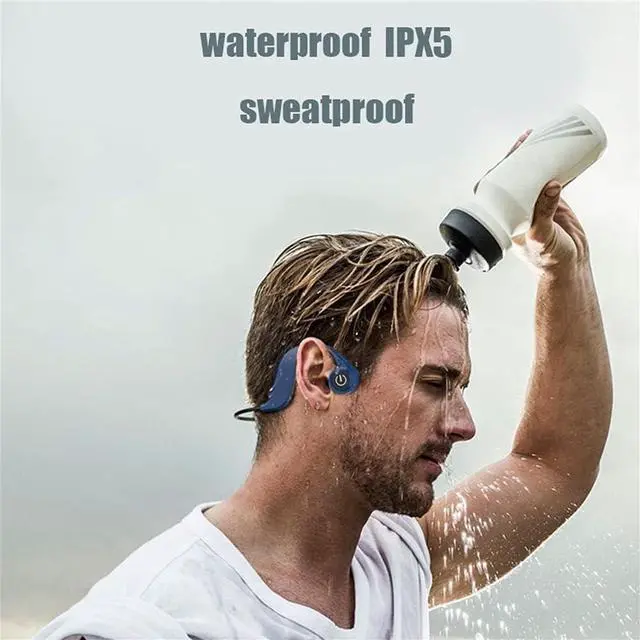 Alt view image 5 of 7 - IKXO Waterproof Bone Conduction Headphones Bluetooth Wireless Earbuds Open Ear Auriculares Running Head Phones Sweatproof Sports Headset Lightweight for Bicycling, Hiking with Mic Built-in 8G Memory