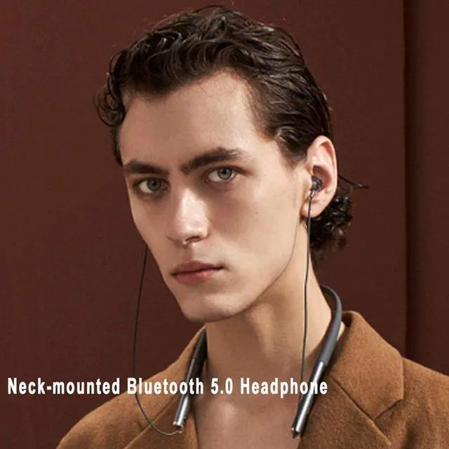 Alt view image 5 of 7 - NC Neckband Bluetooth Headset 5.0, Binaural Noise Reduction Binaural Sports Wireless Stereo in-Ear Ultra-Long Standby, Suitable for Various Mobile Phone Models