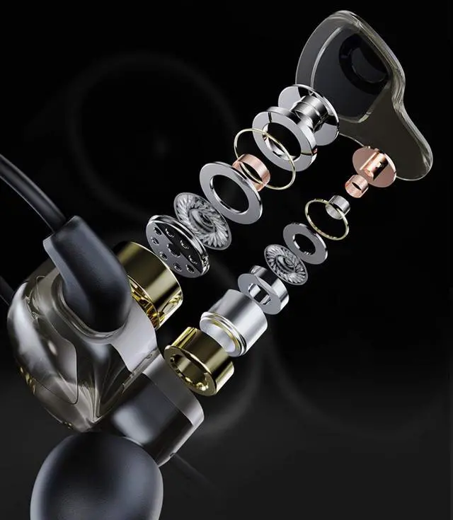 Alt view image 6 of 7 - Headphones Into Earbuds, Wired Headphones, Stand Weight Bass Drive, with Microphone, Sports Hook Game Eat Chicken Noise Reduction, Sound Quality Excellent Compatible with Android Windows Phone iOS