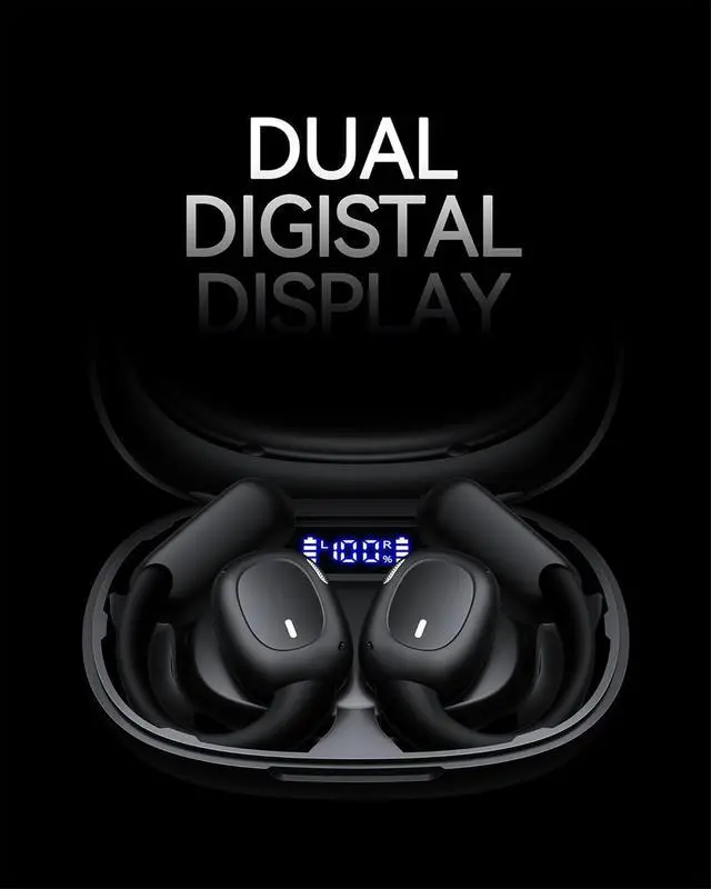 Alt view image 5 of 7 - Open Ear Earbuds,Wireless 5.4 Bluetooth Headphones80Hrs Playtime Sport Earbuds with Lightweight Earhooks Open Ear Headphone for Workout Running