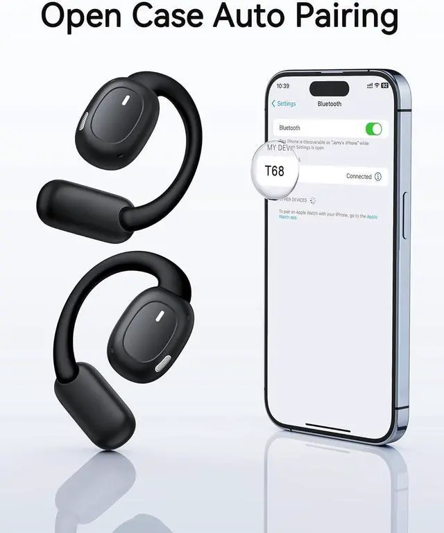 Alt view image 6 of 7 - Open Ear Earbuds,Wireless 5.4 Bluetooth Headphones80Hrs Playtime Sport Earbuds with Lightweight Earhooks Open Ear Headphone for Workout Running