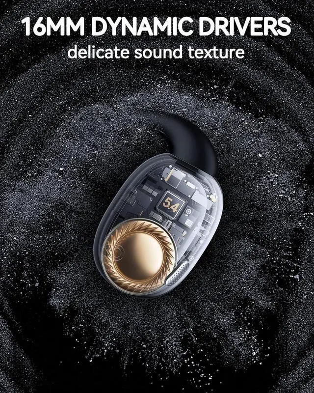 Alt view image 7 of 7 - Open Ear Earbuds,Wireless 5.4 Bluetooth Headphones80Hrs Playtime Sport Earbuds with Lightweight Earhooks Open Ear Headphone for Workout Running