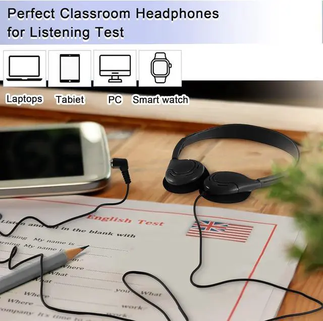 Alt view image 5 of 6 - Yunsailing 30 Pack Class Set Headphones for Kids Students Bulk Classroom Headsets Adjustable School Earphones On Ear with 3.5mm Jack for Youth Adults, Teacher Must Have Supplies (Black)