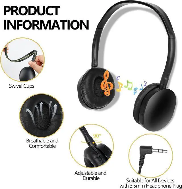 Alt view image 2 of 7 - Kids Headphones Bulk 30 Pack for School Students Children Teen Boys Girls, Wholesale Earphones for Classroom (H003 Black)