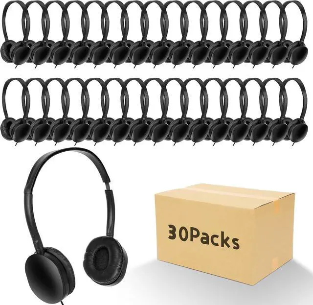 Alt view image 7 of 7 - Kids Headphones Bulk 30 Pack for School Students Children Teen Boys Girls, Wholesale Earphones for Classroom (H003 Black)