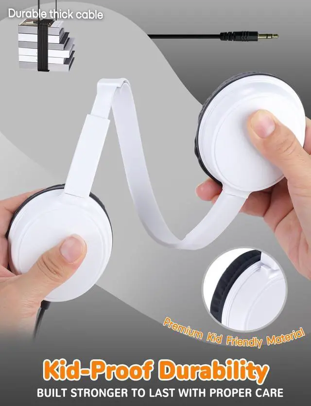 Alt view image 2 of 7 - 10 Pack Classroom Headphones for School Kids Students, Durable On Ear Comfy Wired Headset for Children Boys Girls Teens Toddler, Noise Stereo Sound 3.5mm Jack for Online Learning Travel(GS30,10Mixed)