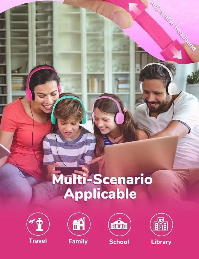 Alt view image 7 of 7 - 10 Pack Classroom Headphones for School Kids Students, Durable On Ear Comfy Wired Headset for Children Boys Girls Teens Toddler, Noise Stereo Sound 3.5mm Jack for Online Learning Travel(GS30,10Mixed)