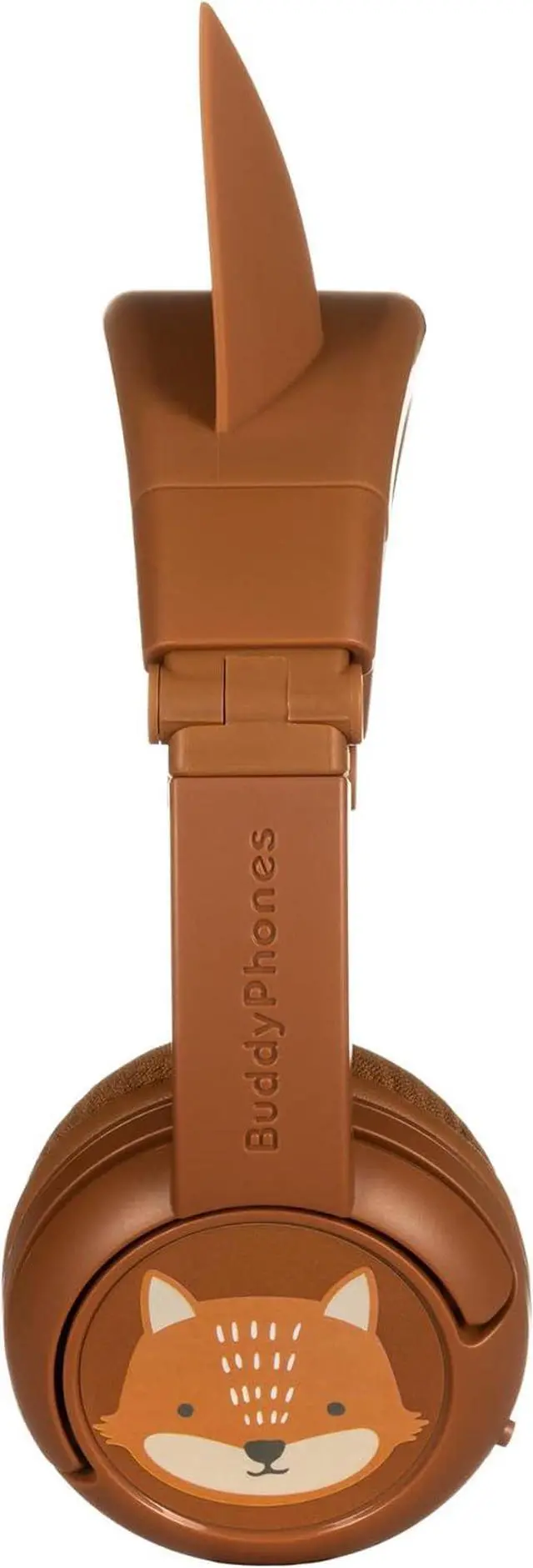 Alt view image 5 of 7 - BuddyPhones PlayEars Plus | Fox Ear Foldable Bluetooth Kids Headphones + Microphone, Works Wired or Wireless - SafeAudio Volume-Limiting for iPhone/iPad/Tablet/PC and More