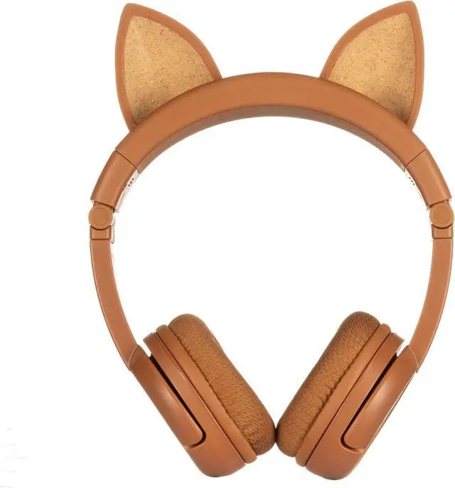 Alt view image 6 of 7 - BuddyPhones PlayEars Plus | Fox Ear Foldable Bluetooth Kids Headphones + Microphone, Works Wired or Wireless - SafeAudio Volume-Limiting for iPhone/iPad/Tablet/PC and More