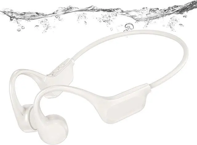 Main image of Bone Conduction Bluetooth Headphones-SurfAudio, IP68 Waterproof Swimming Headphones with 32GB MP3 Player, Lightweight Open Ear Design for Swimming/Surfing/Marathon/Cycling(Beige)