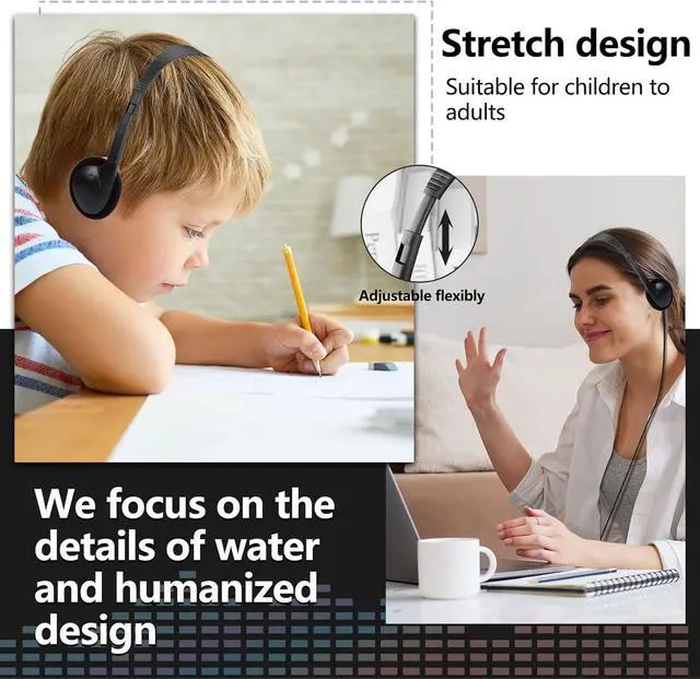 Alt view image 4 of 7 - USB C Headphones Bulk 30 Pack for Classroom School Kids,On-Ear Wired Type C Headphones Compatible with Pad Smartphones (Black)