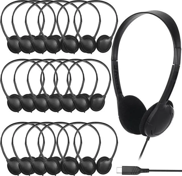 Main image of USB C Headphones Bulk 30 Pack for Classroom School Kids,USB Type C Headphones Class Set Compatible with Pad SmartphonesFor Boys Girls Students Travel (Black)