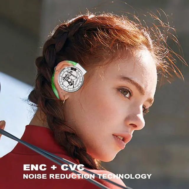 Alt view image 6 of 7 - On-Ear Headphones Bluetooth V5.3, Open Ear Earphones Wireless with Earhooks, Ear Clip on Headphones Bluetooth for Sagittarius Friends' Gifts of 12 Constellations, Noise Cancelling/Long Battery Life