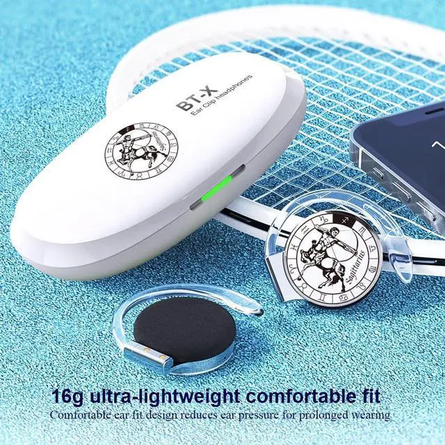 Alt view image 7 of 7 - On-Ear Headphones Bluetooth V5.3, Open Ear Earphones Wireless with Earhooks, Ear Clip on Headphones Bluetooth for Sagittarius Friends' Gifts of 12 Constellations, Noise Cancelling/Long Battery Life