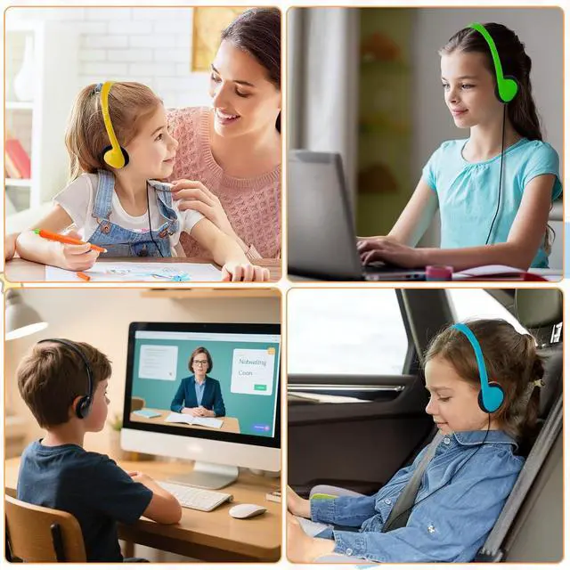 Alt view image 7 of 7 - USB Type C Kids Headphones Bulk for School 25 Pack,Headphones with USB C Cord,Lightweight On-Ear Wired for Kids Children Teens Boys Mixed Colors