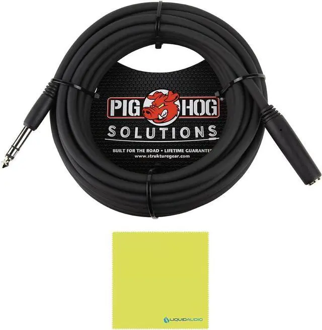 Alt view image 2 of 5 - Audio Technica BPHS2a Broadcast Stereo Headset Bundle w/Pig Hog PHX14-25 Headphone Extension Cable Polishing Cloth