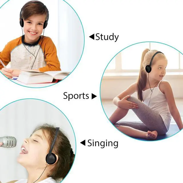 Alt view image 6 of 7 - Kids Headphones Bulk for School Classroom 100 Pack,Wholesale Wired Headphones for Kids Students Child Toddler Teens boy Girl 3.5mm Jack for Library Airplane (Black)