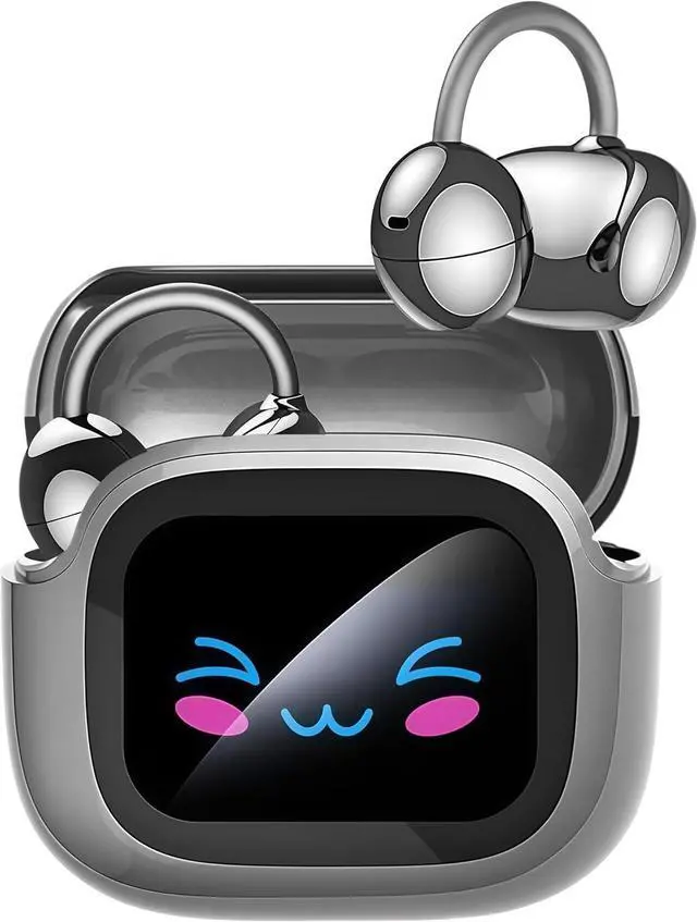 Main image of Micool AI Translation Ear Clip Headphones with 134 Language Real-Time Translator, Bluetooth Wireless Earbuds for Travel & Business | Smart LED Screen, AI Dialogue Mode, Anti-Loss Function (Black)