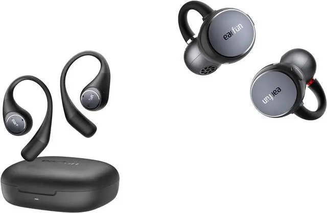 Main image of EarFun OpenJump Open Ear Headphones, Hi-Res Sound, LDAC, 4 Mics ENC Call Clip Open Ear Earbuds, Wireless Clip On Headphones, Adaptive Comfort with Secure Fit, Bluetooth 6.0