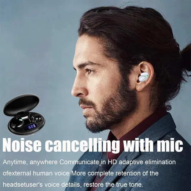 Alt view image 6 of 7 - Sleep Headphones Sleep Headphones Wireless Bluetooth 5.3 Invisible Earbuds Sleep Earbuds Sleep Earbuds for Side Sleepers Noise Cancelling Comfortable Wireless Open Ear Headphones Black