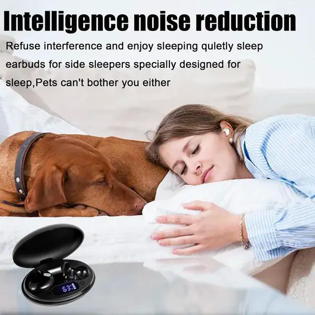 Alt view image 3 of 7 - Sleep Headphones Sleep Headphones Wireless Bluetooth 5.3 Invisible Earbuds Sleep Earbuds Sleep Earbuds for Side Sleepers Noise Cancelling Comfortable Wireless Open Ear Headphones Black