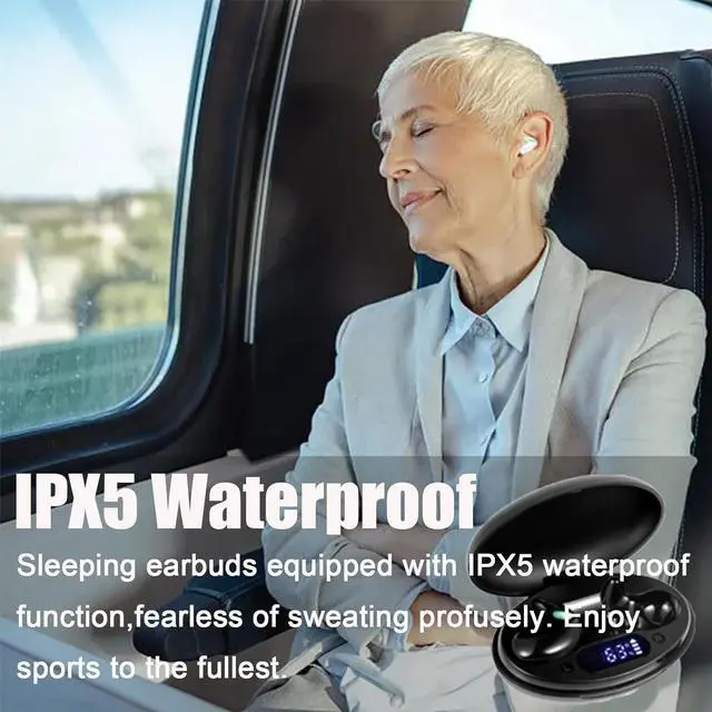 Alt view image 5 of 7 - Sleep Headphones Sleep Headphones Wireless Bluetooth 5.3 Invisible Earbuds Sleep Earbuds Sleep Earbuds for Side Sleepers Noise Cancelling Comfortable Wireless Open Ear Headphones Black