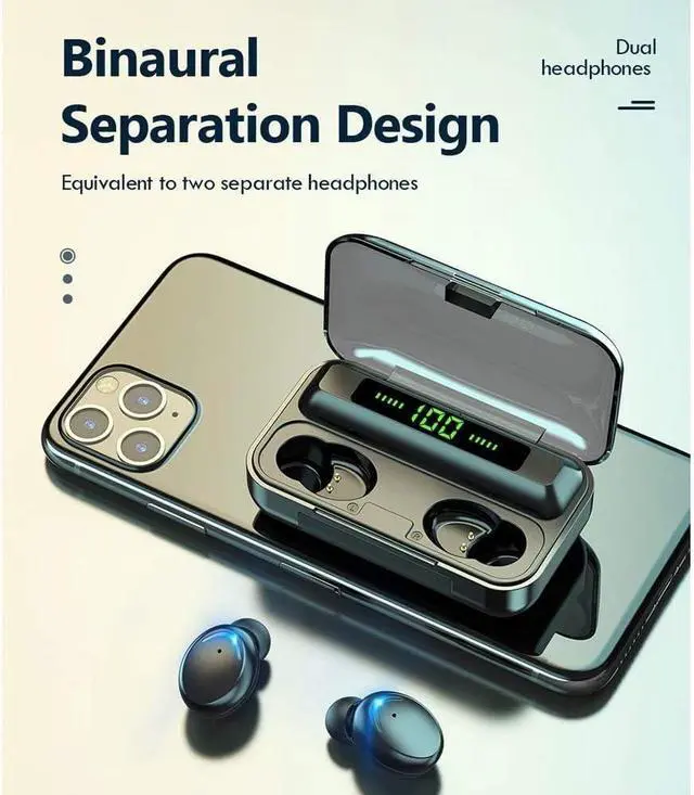 Alt view image 3 of 7 - Wireless Earbuds Bluetooth Headphones Touch Control with Wireless Charging Case IPX4 Waterproof Stereo Earphones in-Ear Built-in Mic Headset