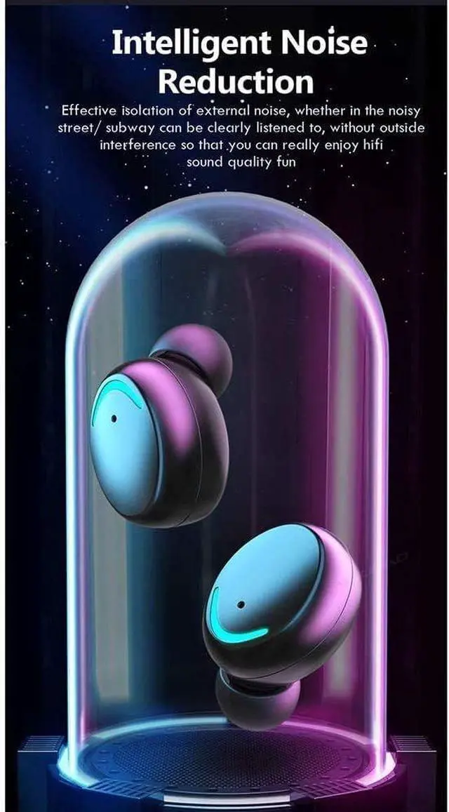 Alt view image 6 of 7 - Wireless Earbuds Bluetooth Headphones Touch Control with Wireless Charging Case IPX4 Waterproof Stereo Earphones in-Ear Built-in Mic Headset