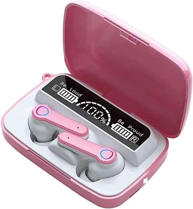 Alt view image 2 of 7 - Wireless Noise Cancelling Earbuds  Built-in Microphone, IPX4 Rating, Sweat Resistant Earphones, Class 1 Bluetooth Headphones - Black, Blue, Green, Pink(Blue)