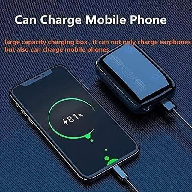 Alt view image 5 of 7 - Wireless Noise Cancelling Earbuds  Built-in Microphone, IPX4 Rating, Sweat Resistant Earphones, Class 1 Bluetooth Headphones - Black, Blue, Green, Pink(Blue)