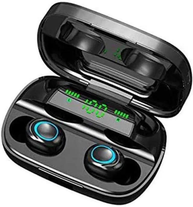 Alt view image 2 of 6 - Wireless Earbuds, Bluetooth Wireless Headphones with Digital Intelligence LED Display Stereo Sound Headset Built-in Mic Noise-Canceling in-Ear Earphones Bluetooth 5.0 Headphones(White)