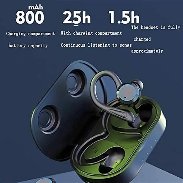 Alt view image 2 of 7 - Wireless Earbuds, Stereo Active Noise Cancelling Headphones, True Wireless Earbuds IP7 Waterproof Headset in-Ear Headphones with Mic and Type, for Travel Gym