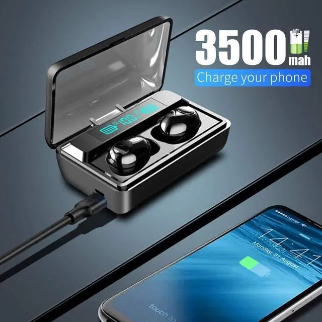 Alt view image 4 of 6 - Wireless Earbuds, Call Noise Canceling & Wireless Charging Case, IPX7 Waterproof Bluetooth Headphones, Playtime Headset, Stereo Mini Cordless