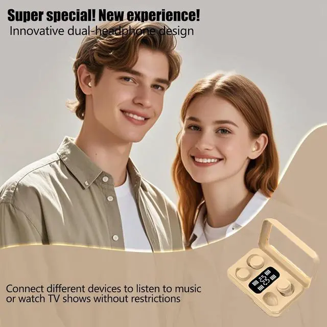 Alt view image 3 of 6 - Sleep Headphones Sleep Earbuds Dual Bluetooth Headsets Bluetooth 5.4 Type-C Fast Charging Sleep Earphones with Two Pairs of Earphones Wear Non-Sensory Sleep Headphones(White)