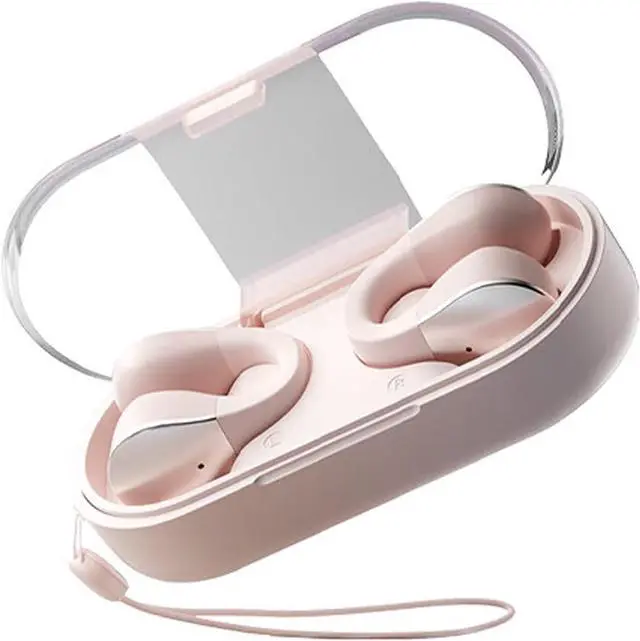 Main image of Open Ear Earbuds,True Open Ear Headphones,Clip On Earbuds,Wireless Open Ear Bluetooth Earbuds,Ear Clip Earbuds,Noise Cancellation,60H Play,Ipx4,Lightweight Comfort,Open Earbuds, Pink