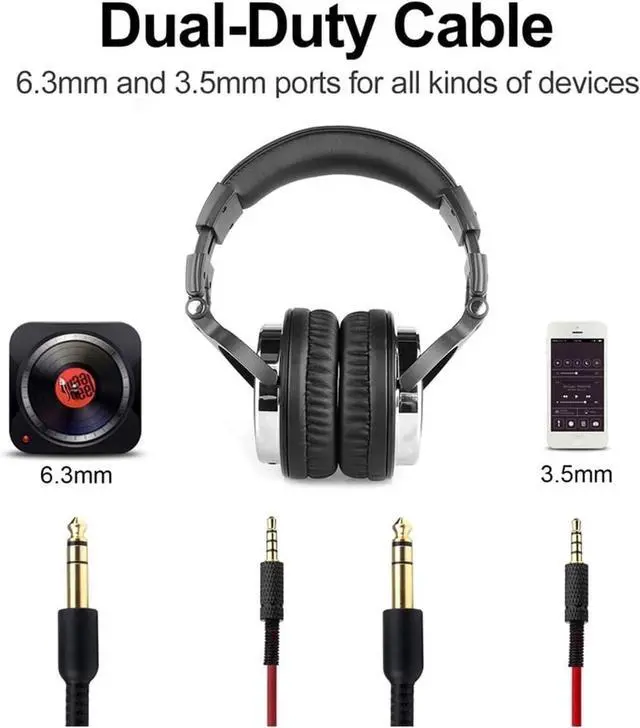 Alt view image 3 of 7 - Active Noise Cancelling Headphones, Over Ear Headphones, Hi-Res Audio, Deep Bass, Memory Foam Ear Cups, for Travel, Home Office(Black)