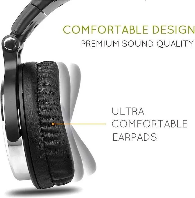 Alt view image 6 of 7 - Active Noise Cancelling Headphones, Over Ear Headphones, Hi-Res Audio, Deep Bass, Memory Foam Ear Cups, for Travel, Home Office(Black)