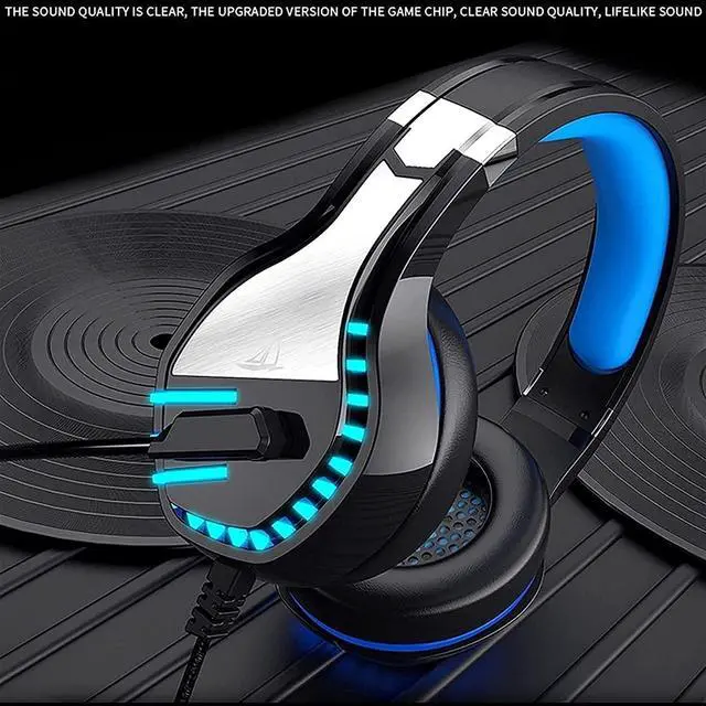 Alt view image 5 of 6 - Gaming Headset,Headphones and Microphones, Game Headphones with Noise Cancellation Microphones, Children's Adult Stereo Headphones,for PS4,PS5,PC,Laptop