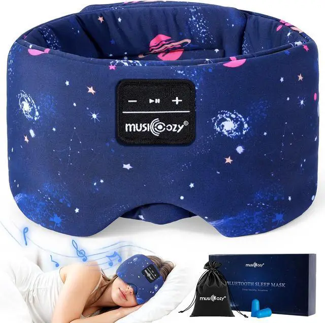 Alt view image 2 of 7 - MUSICOZY Sleep Headphones Bluetooth Sleep Mask with Headphones Eye Mask Wireless Bluetooth 5.4 with Adjustable Headband