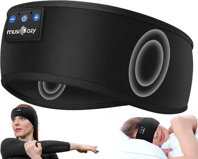 Alt view image 3 of 7 - MUSICOZY Sleep Headphones Bluetooth Sleep Mask with Headphones Eye Mask Wireless Bluetooth 5.4 with Adjustable Headband