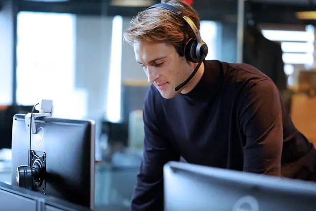 Alt view image 2 of 6 - Accutone Sonar 75 Dual Bluetooth & 3.5mm Jack Wired Headset - Bluetooth Headset with NC Mic, Long-Enduring Battery for PC/Mac & Cell Phones. Works with MS Teams/Skype/Zoom