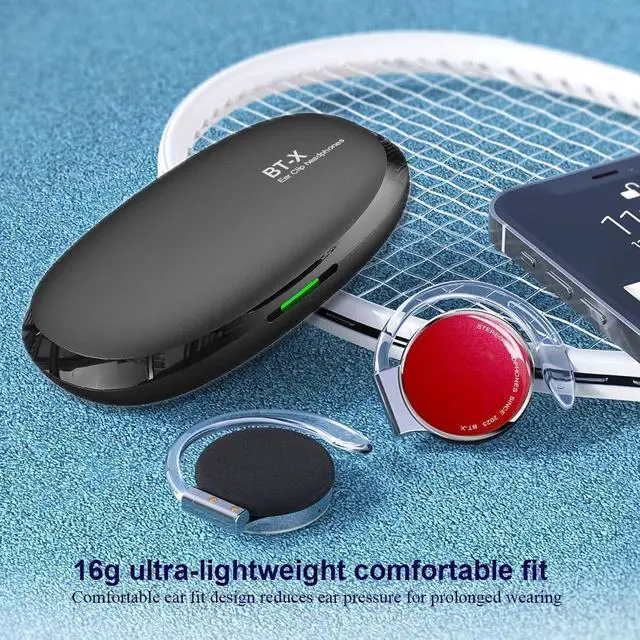 Alt view image 5 of 6 - Open Ear Headphones Bluetooth V5.3, Over Ear Headphones Wireless with Earhooks,Clip on Earphones with 4 Microphones,Noise Cancelling On Ear Headphones,Open Ear Headphones Wireless for Running/Sports