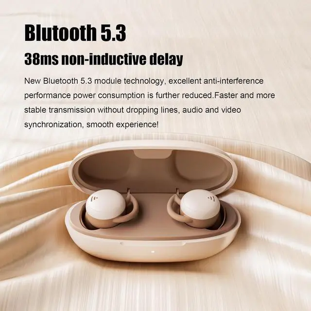 Alt view image 6 of 7 - Sleep Headphones Sleep Earbuds Noise Cancelling Earbuds for Sleep Sleeping Headphones for Side Sleepers Headphones Earbuds Bluetooth 5.3 Wireless Open Ear Headphones for Sleeping Driving Brown