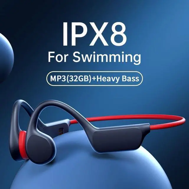 Alt view image 7 of 7 - Waterproof Headphones for Swimming Bone Conduction Headphones Running,Open-Ear Comfort,Swimming Stable to wear Bluetooth 5.3 32GB MP3 IPX8 Waterproof Lightweight for Bluetooth Earphones