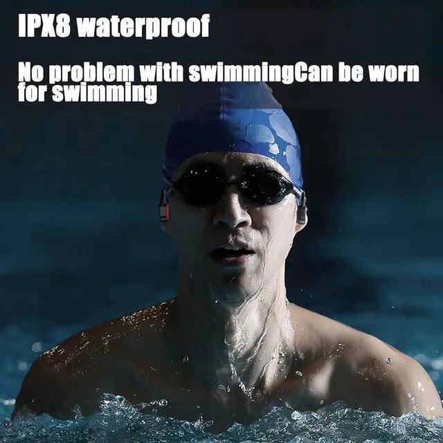 Alt view image 2 of 7 - Waterproof Headphones for Swimming Bone Conduction Headphones Bluetooth 5.3 32GB MP3 IPX8 Waterproof Lightweight for Bluetooth Earphones Running,Open-Ear Comfort,Swimming Stable to wear