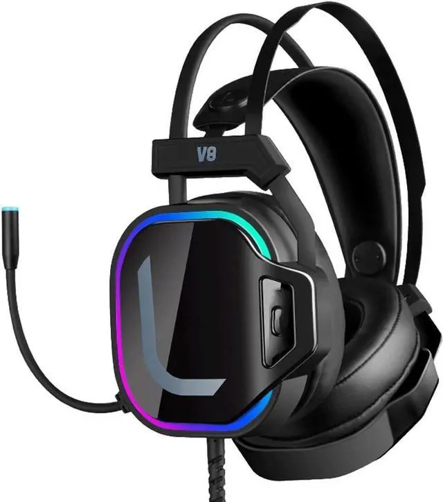 Main image of Wired Gaming Headset, Computer Headphones with Microphone/Mic Noise Cancelling, Headset with Noise Canceling Mic - Black