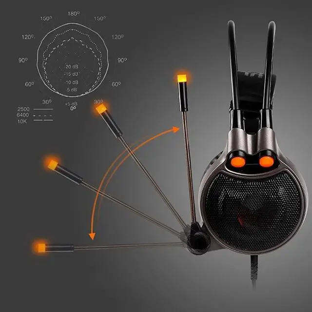 Alt view image 5 of 6 - Gaming Headset with Microphone,Head Set Gaming Headsets with Surround Sound Stereo, Headset with Noise Canceling Mic & LED Light Headset with Headset Stand Accessories (Color : Blue)