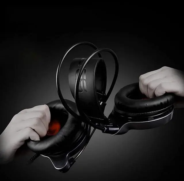 Alt view image 3 of 6 - Gaming Headset with Microphone,Head Set Gaming Headsets with Surround Sound Stereo, Headset with Noise Canceling Mic & LED Light Headset with Headset Stand Accessories (Color : Blue)