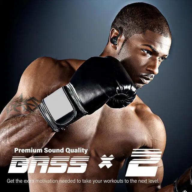 Alt view image 2 of 7 - wireless earbuds workout earbud over ear running headphones with ear hooks 60Hrs playtime LED power display, IPX7 waterproof earbuds for android 13MM bass premium sound gym headphones (Black)